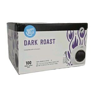 Happy Belly Dark Roast Coffee 100 COUNT Keurig Best By 27 MAY 2026